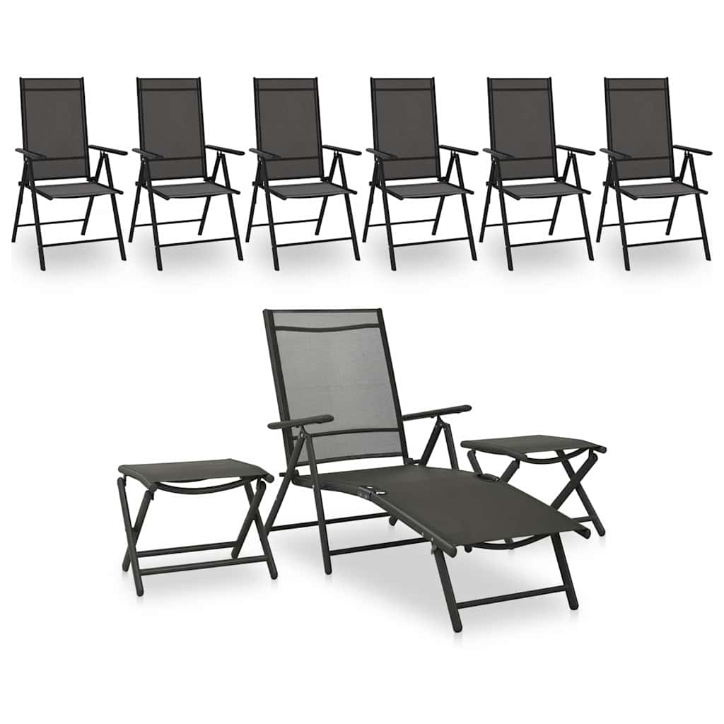 9 Piece Garden Lounge Set Black Anthracite