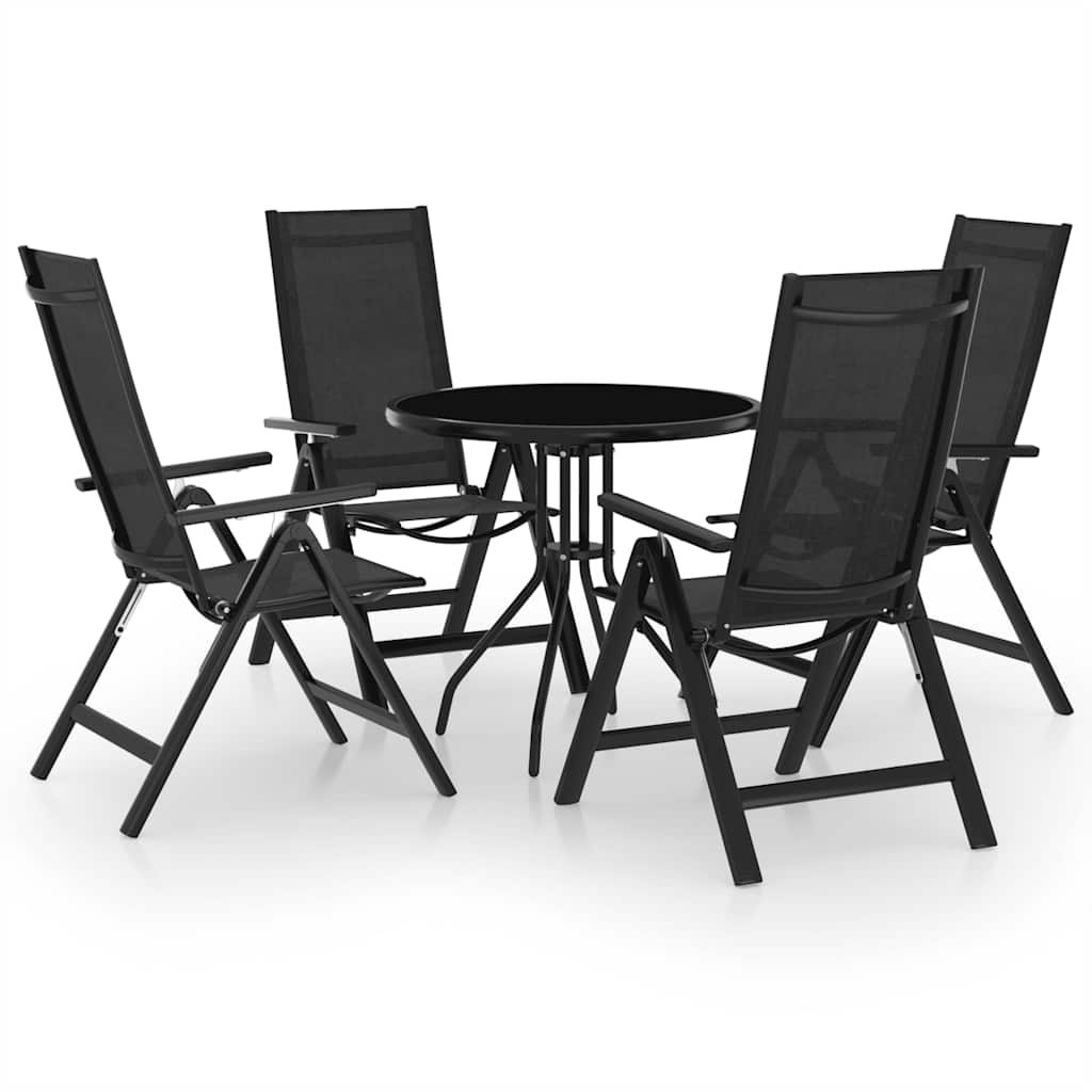 vidaXL 5 Piece Bistro Set Black and Anthracite 1