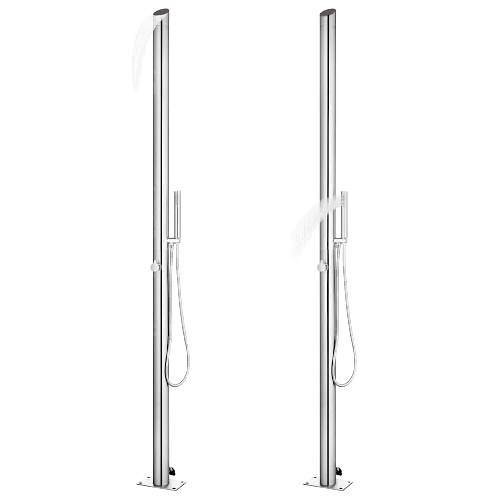 Garden Shower with Base 225 cm Stainless Steel 80 x 62 x 5 cm