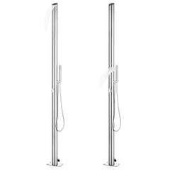 Garden Shower with Base 225 cm Stainless Steel 80 x 62 x 5 cm