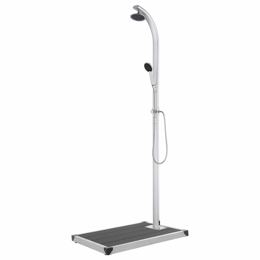 Garden Shower with Base 220 cm Aluminium 80 x 62 x 5 cm