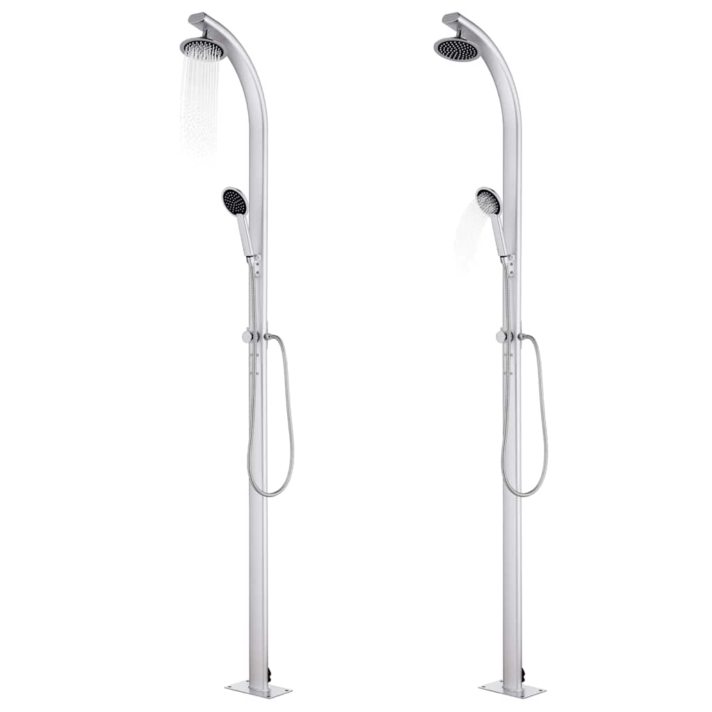 Garden Shower with Base 220 cm Aluminium 80 x 62 x 5 cm