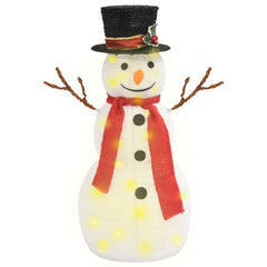 329759 vidaXL Decorative Christmas Snowman Figure with LED Luxury Fabric 60cm 2