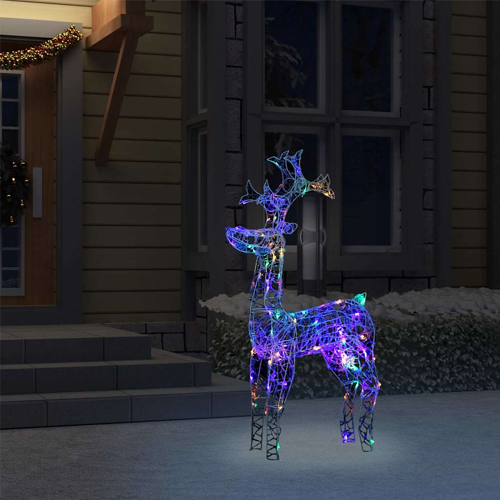 Reindeer Christmas Decoration 90 LEDs 60x16x100 cm Acrylic Multicolour
