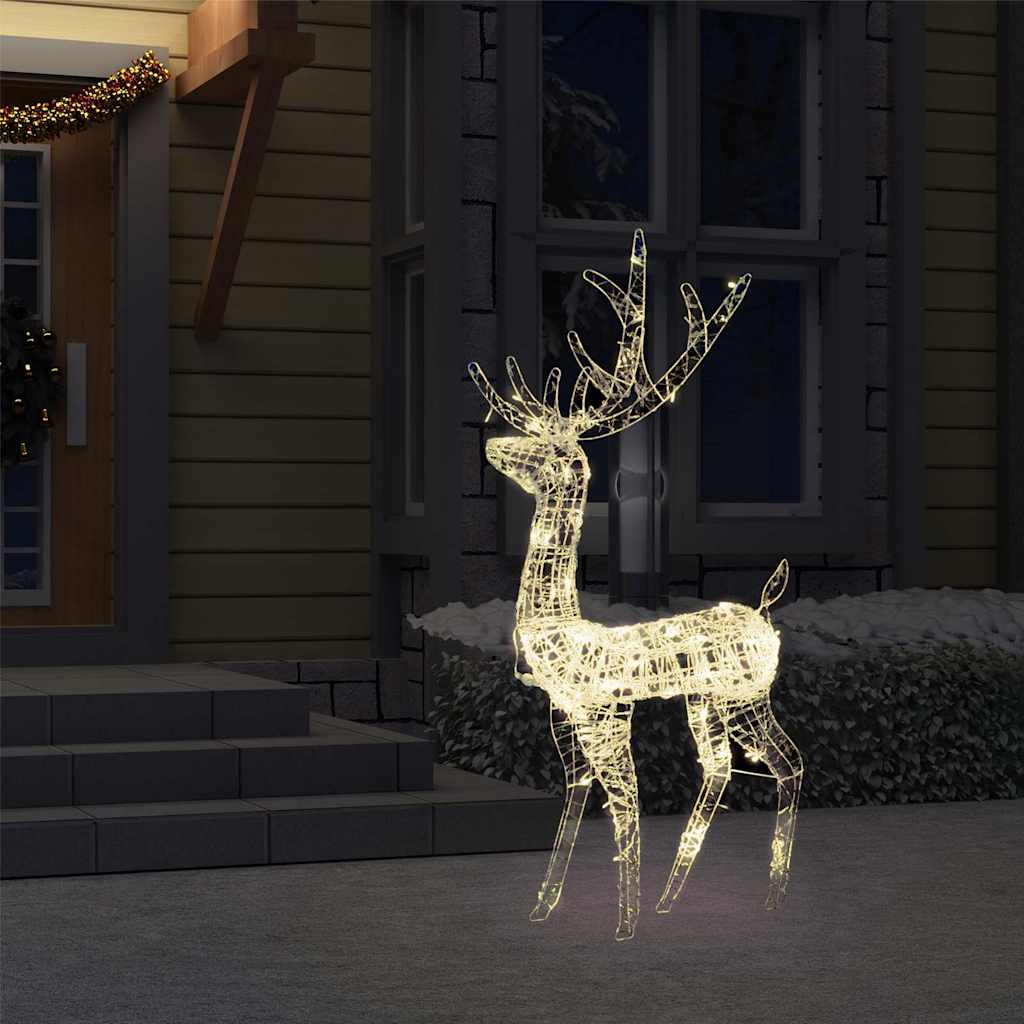 Acrylic Reindeer Christmas Decoration 140 LEDs 128cm Width 70 cm Warm white