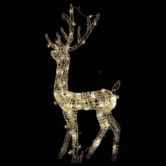 Acrylic Reindeer Christmas Decoration 140 LEDs 128cm Width 70 cm Warm white