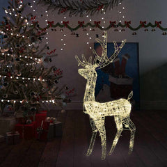 Acrylic Reindeer Christmas Decoration 140 LEDs 128cm Width 70 cm Warm white