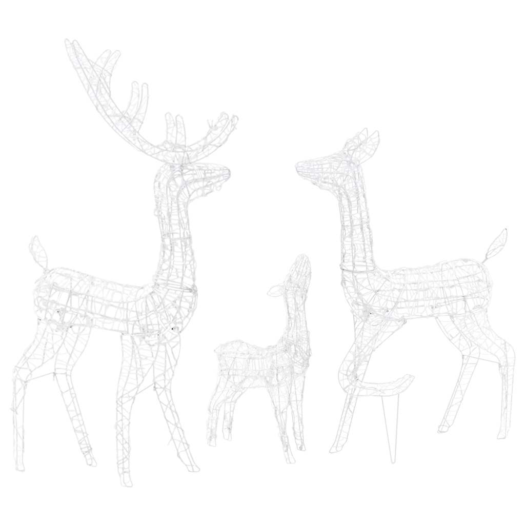 Acrylic Reindeer Family Christmas Decoration 300 LED Warm white