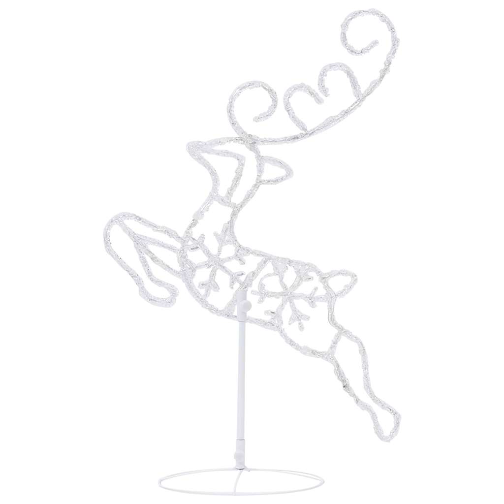 vidaXL Christmas Reindeer & Sleigh | White, Blue | Acrylic | Large 6