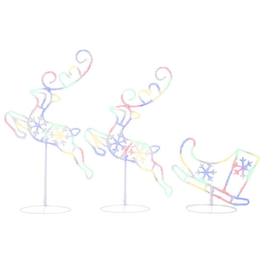 Acrylic Christmas Flying Reindeer&Sleigh 260x21x87cm Multicolour