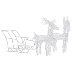 vidaXL Reindeer And Sleigh Christmas Decoration | Colourful 4