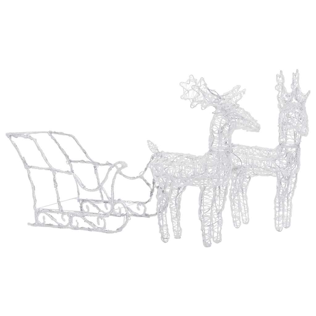 Reindeers & Sleigh Christmas Decoration 320 LEDs Acrylic Multicolour 43 x 11 x 55 cm (2 pcs)