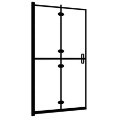 Folding Shower Enclosure ESG Black 80 x 140 cm