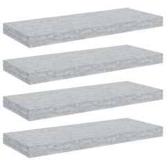 vidaXL Wall Shelf | Set of 4 | Concrete Grey | Honeycomb MDF, Metal | Standard 2