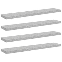vidaXL Wall Shelf | Set of 4 | Concrete grey | Honeycomb MDF, metal 2