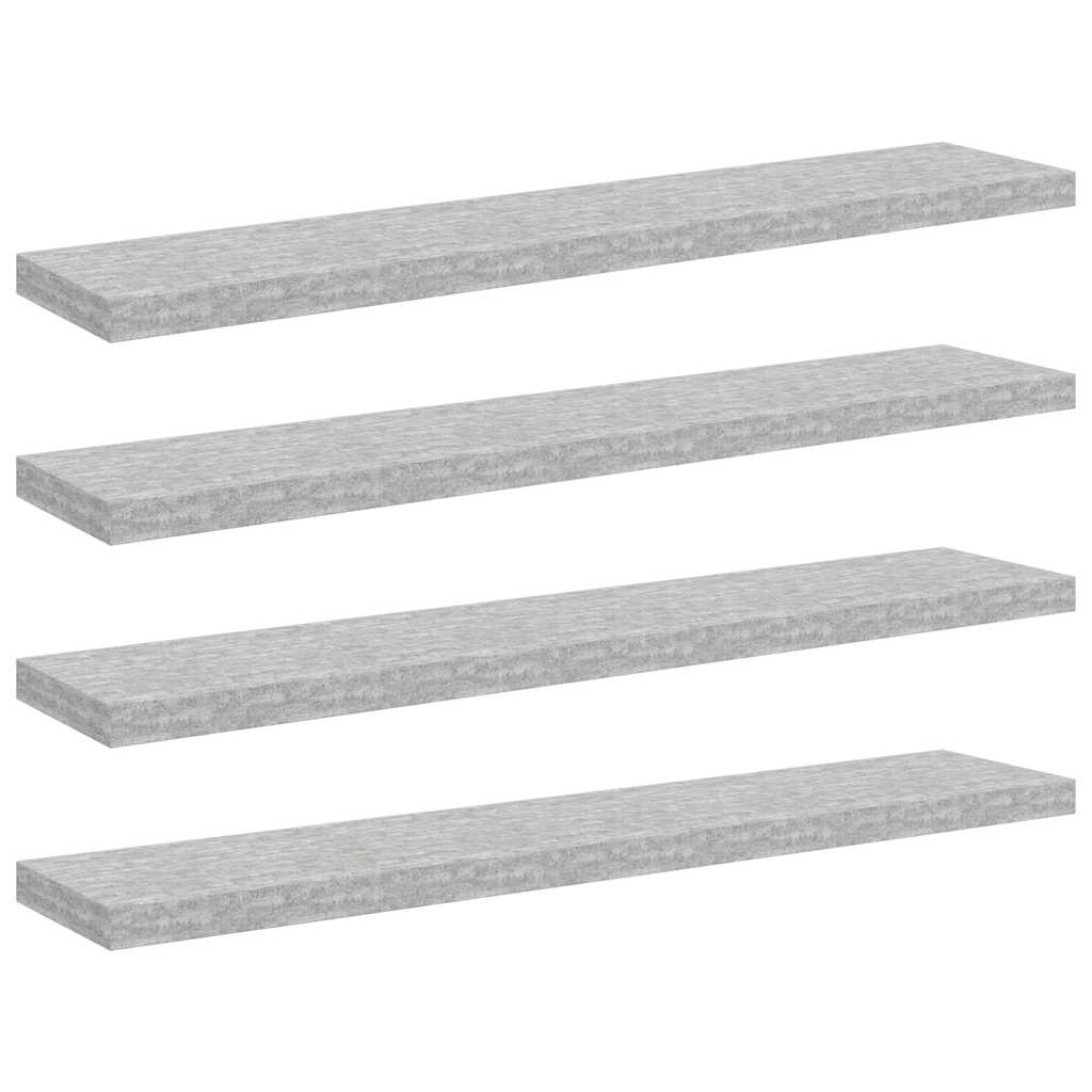 vidaXL Wall Shelf | Set of 4 | Concrete grey | Honeycomb MDF, metal 2
