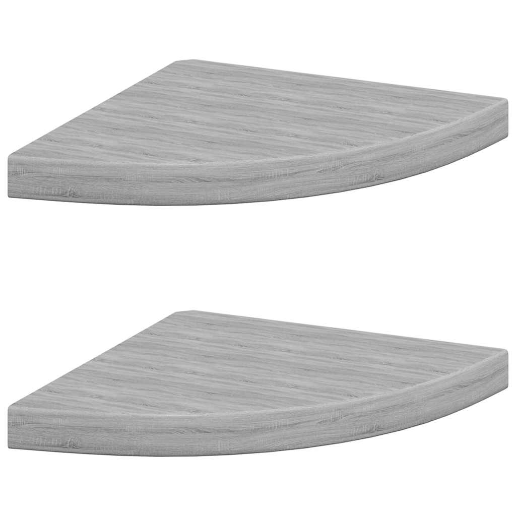 vidaXL Wall Corner Shelf | Set of 2 | Concrete grey | Honeycomb MDF, metal 2