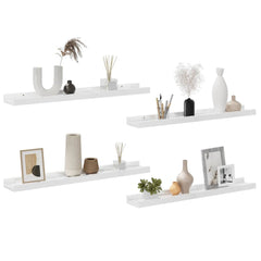 vidaXL Wall Shelves 4 pcs High Gloss White 60x9x3 cm 4