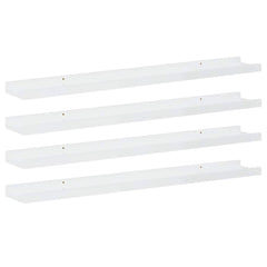 vidaXL Wall Shelf | Set of 4 | High gloss white | MDF | 80cm x 9cm x 3cm 2