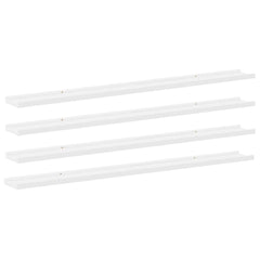 vidaXL Wall Shelf | Set of 4 | White | MDF | 115 cm | Wall mounting 2