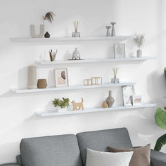 vidaXL Wall Shelf | Set of 4 | White | MDF | 115 cm | Wall mounting 3