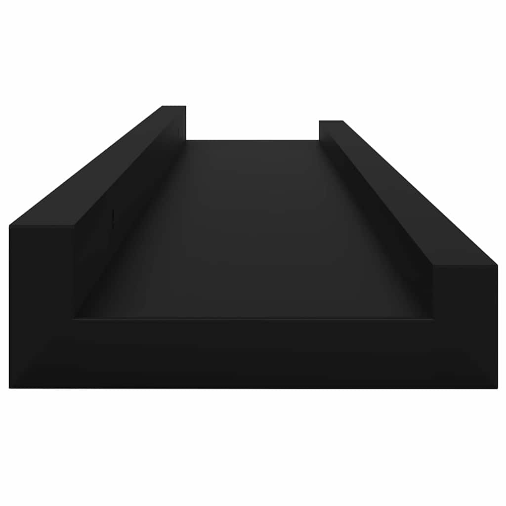 vidaXL Wall Shelf | Set of 4 | Black | MDF | 60x9x3 cm | Wall mounting 6