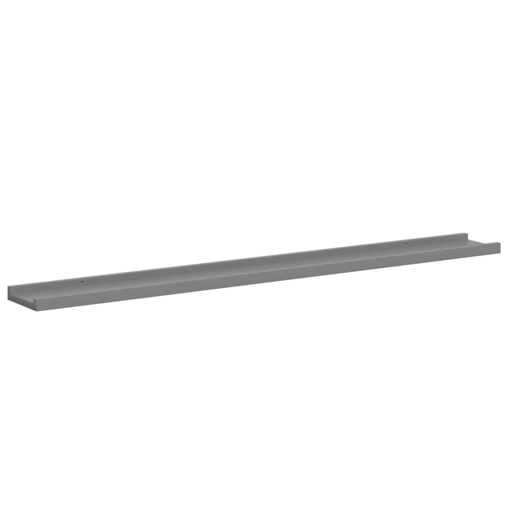 vidaXL Wall Shelf | Set of 4 | Grey | MDF | Wall Shelf | Rectangular | Modern 5