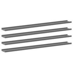 vidaXL Wall Shelf | Set of 4 | Grey | MDF | Medium | Wall Mounting 2