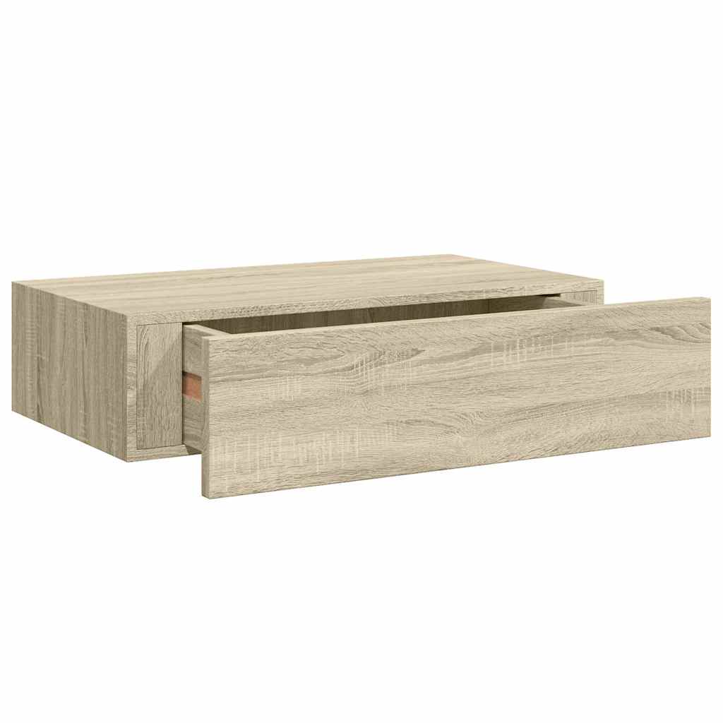 vidaXL Wall-mounted Drawer Shelf Oak 40x23.5x10cm MDF 2