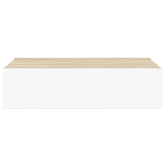 vidaXL Wall-mounted Drawer Shelf Oak and White 40x23.5x10cm MDF 6