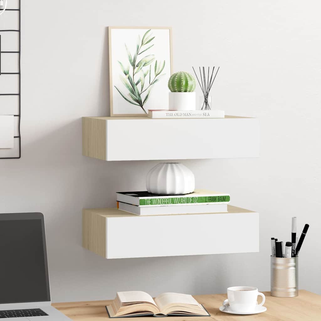 vidaXL Drawer Shelf | Set of 2 | Oak | MDF | Compact | Drawer Shelf 3