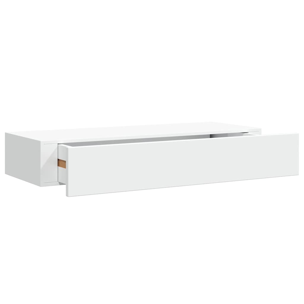 vidaXL Wall-mounted Drawer Shelf White 60x23.5x10 cm MDF 2