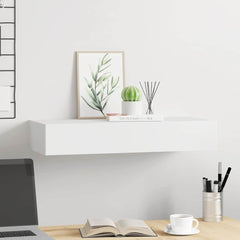 vidaXL Wall-mounted Drawer Shelf White 60x23.5x10 cm MDF 3
