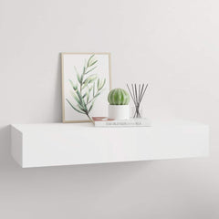 Wall-mounted Drawer Shelf 40x23,5x10cm MDF 1 White 60 x 23.5 x 10 cm