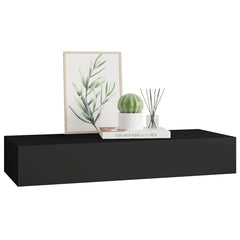 vidaXL Wall-mounted Drawer Shelf Black 60x23.5x10cm MDF 4