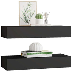 vidaXL Drawer Shelf | Set of 2 | Black | MDF, Metal | 60x23.5x10cm 4