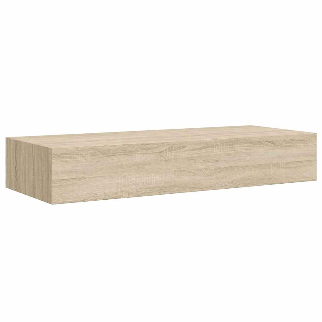 vidaXL Wall-mounted Drawer Shelf Oak 60x23.5x10cm MDF 5