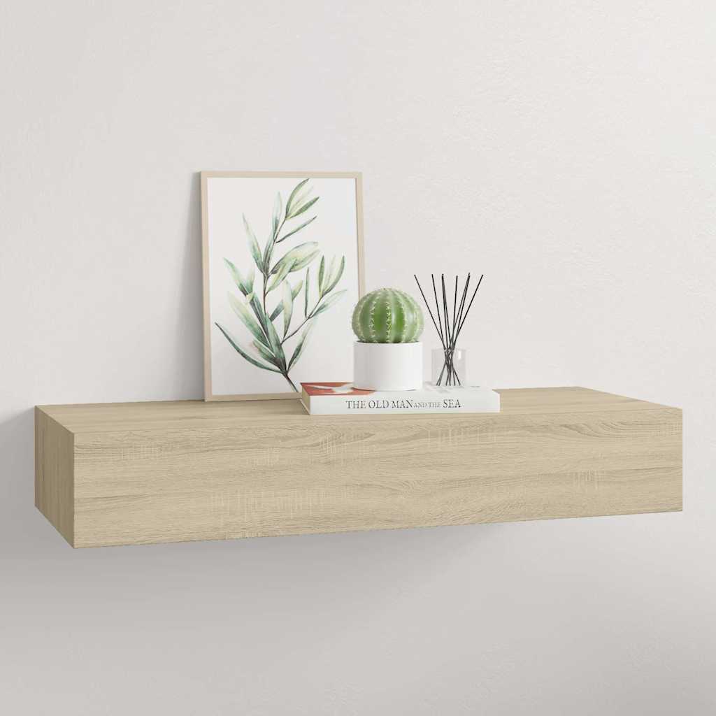 vidaXL Wall-mounted Drawer Shelf Oak 60x23.5x10cm MDF 1
