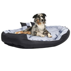 Reversible & Washable Dog Cushion Grey and Black 150 cm 25 cm 120 cm