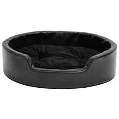 vidaXL Dog Bed Black 69x59x19 cm Plush and Faux Leather 3
