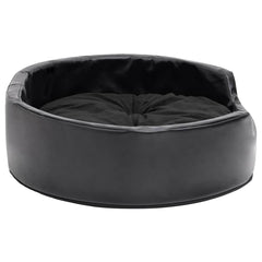 vidaXL Dog Bed Black 69x59x19 cm Plush and Faux Leather 4