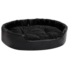 vidaXL Dog Bed Black 90x79x20 cm Plush and Faux Leather 2