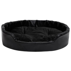 vidaXL Dog Bed Black 90x79x20 cm Plush and Faux Leather 3