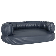 vidaXL Ergonomic Foam Dog Bed Dark Blue 75x53 cm Faux Leather 2