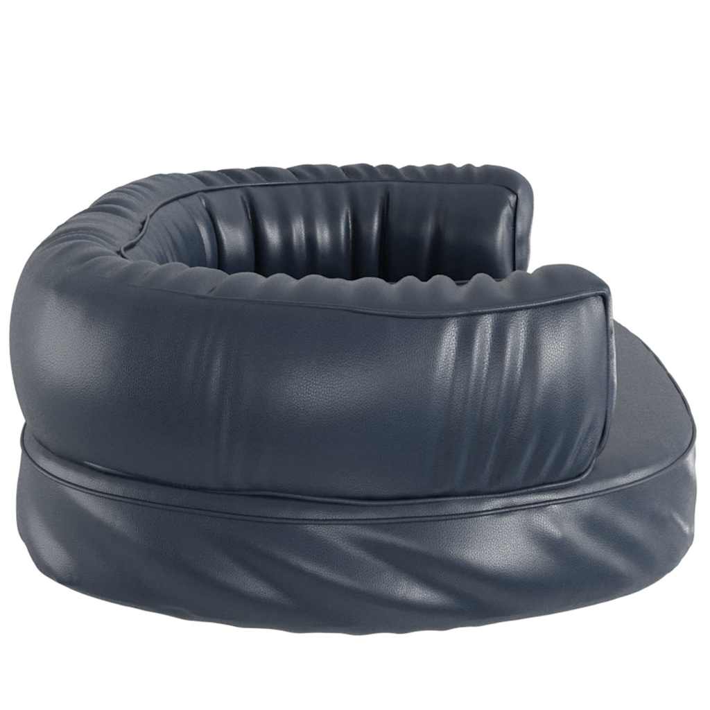 vidaXL Ergonomic Foam Dog Bed Dark Blue 75x53 cm Faux Leather 5