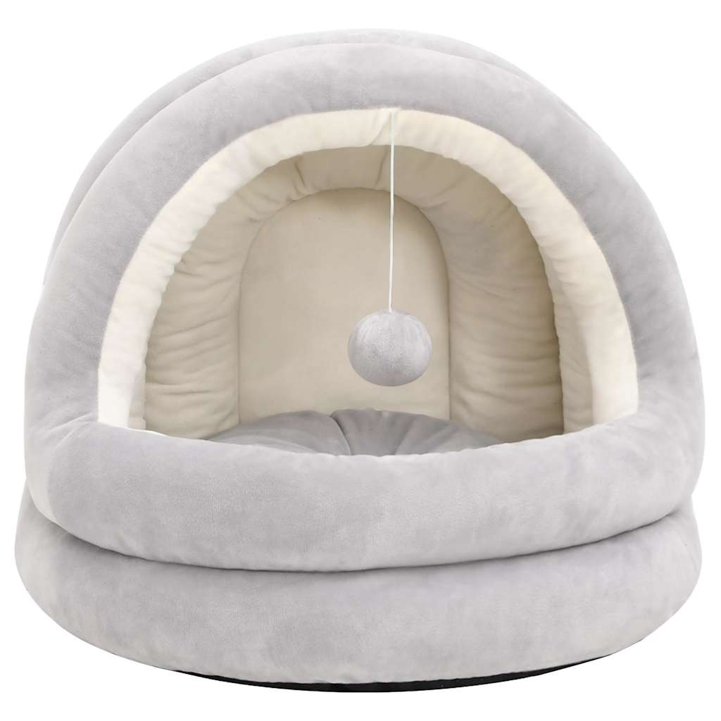 vidaXL Cat Bed 50x50x45 cm Grey and Cream 3