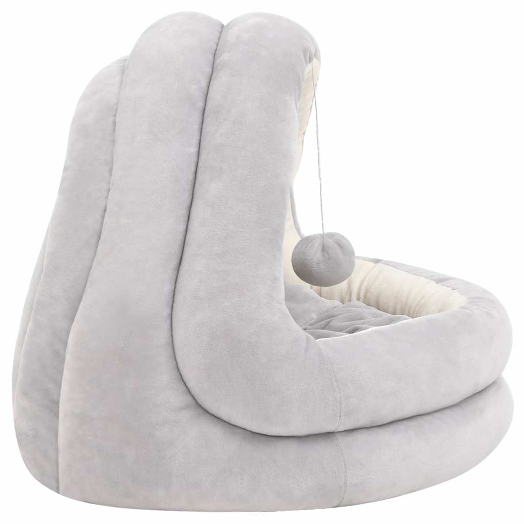 vidaXL Cat Bed 50x50x45 cm Grey and Cream 4