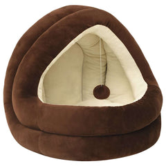 vidaXL Cat Bed | Brown and cream | Fleece with PP cotton filling | 50x50x45 cm 2