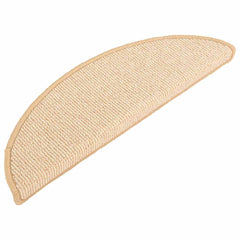 Stair Mats 15 pcs 56x17x3 cm Half Round Cream
