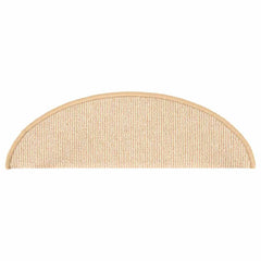Stair Mats 15 pcs 56x17x3 cm Half Round Cream